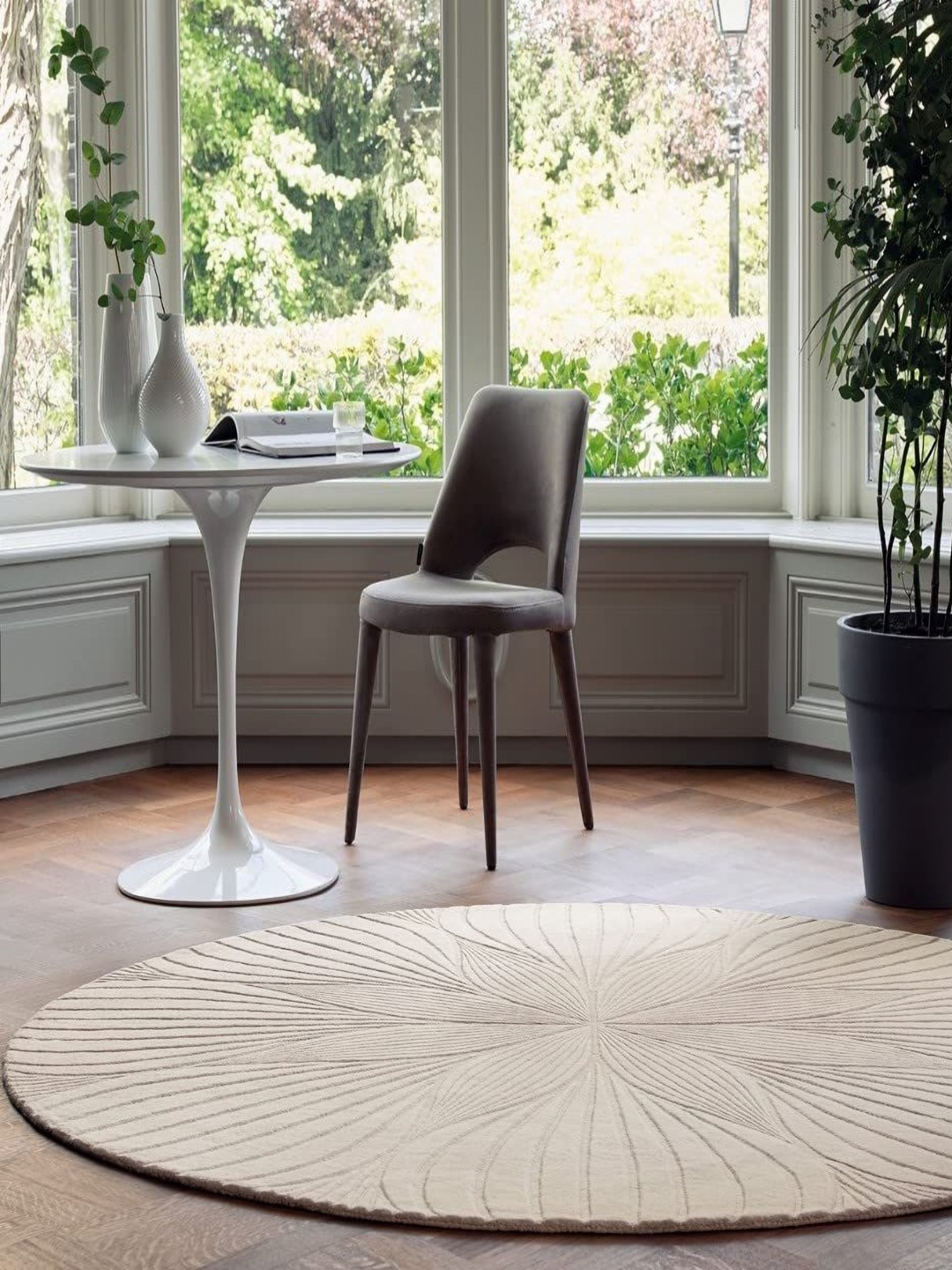 

Safiya Carpet Beige Floral Printed Hand-Tufted Woollen Carpet