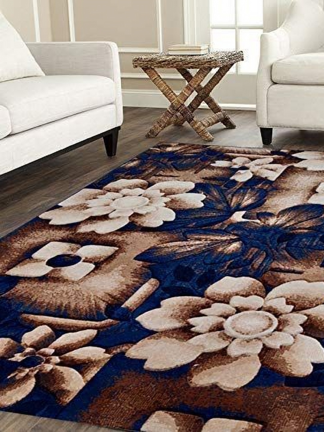 

Safiya Carpet Maroon & Brown Floral Anti-Skid Polypropylene Carpets