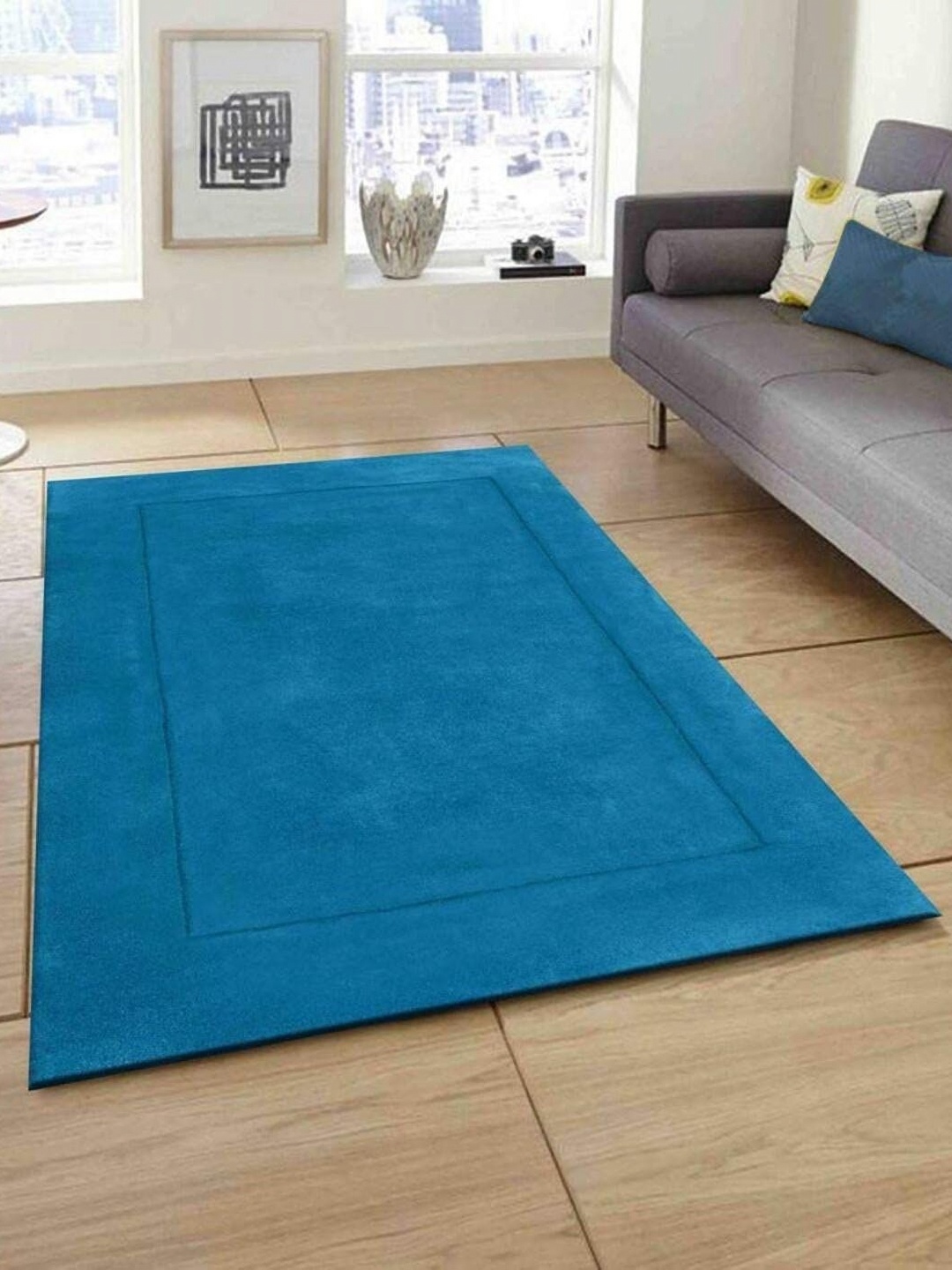 

Safiya Carpet Blue Hand-Tufted Woollen Contemporary Carpet