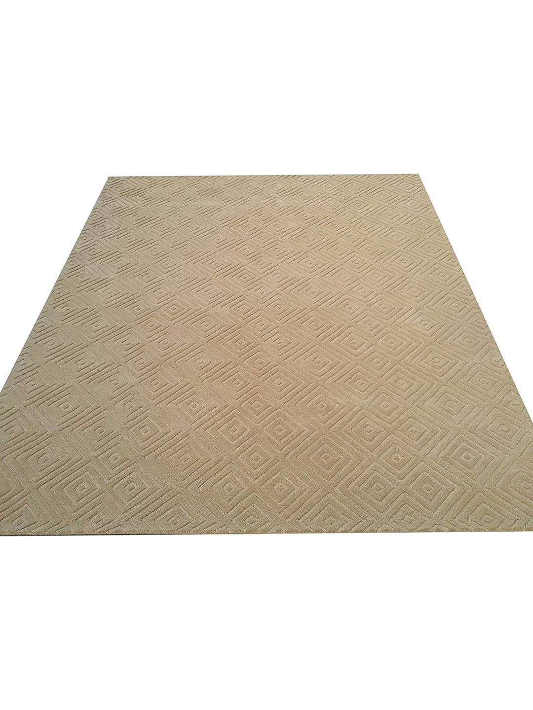 

Safiya Carpet Camel Brown Geometric Hand-Tufted Woollen Shaggy Carpet