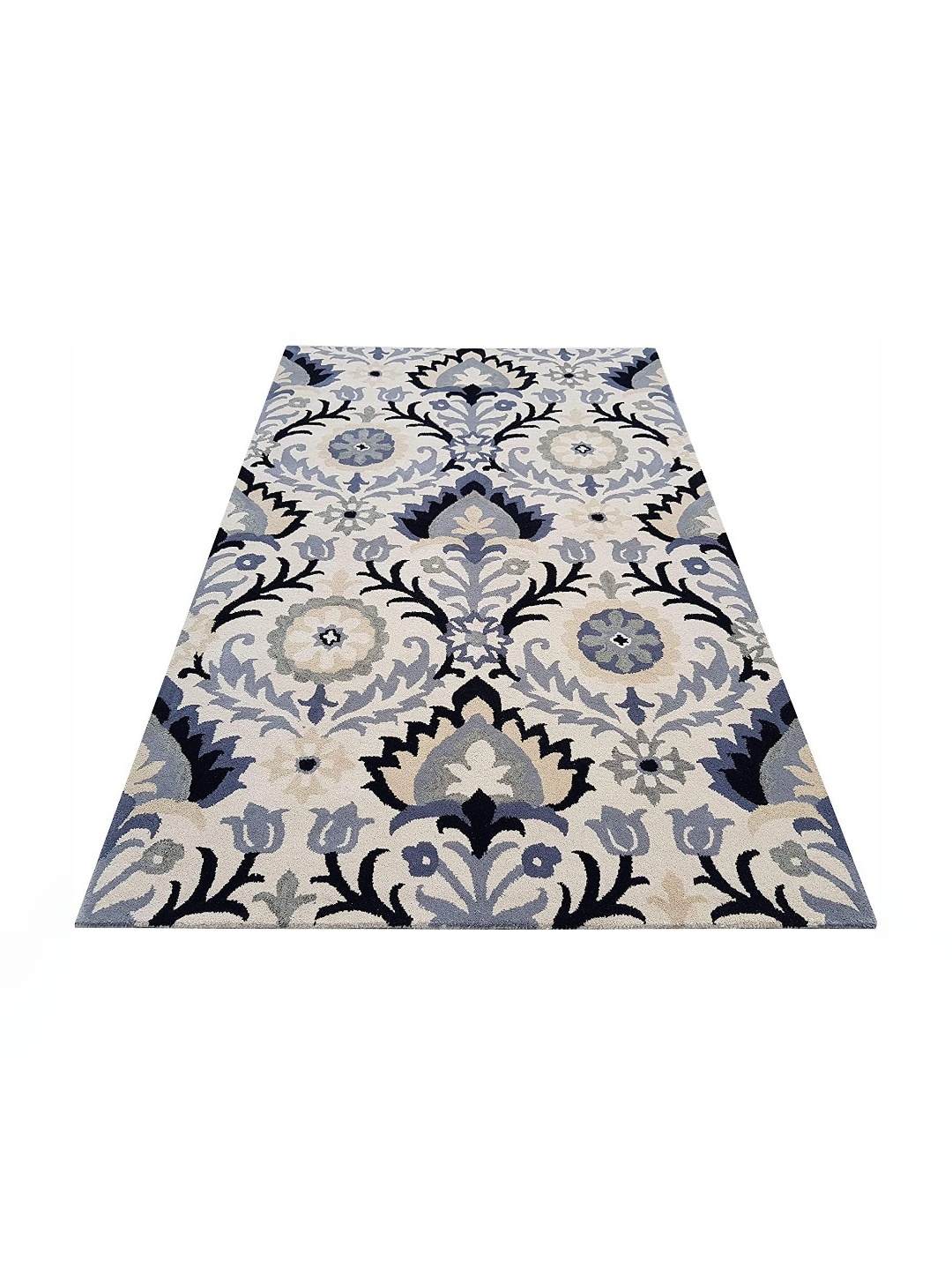 

Safiya Carpet Beige & Grey Ethnic Motifs Woollen Traditional Carpet