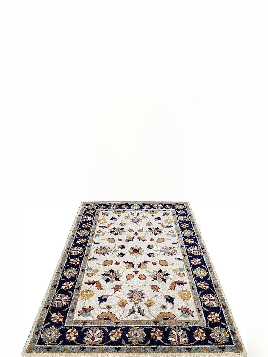 

Safiya Carpet Beige & Black Floral Hand Tufted Woollen Carpets