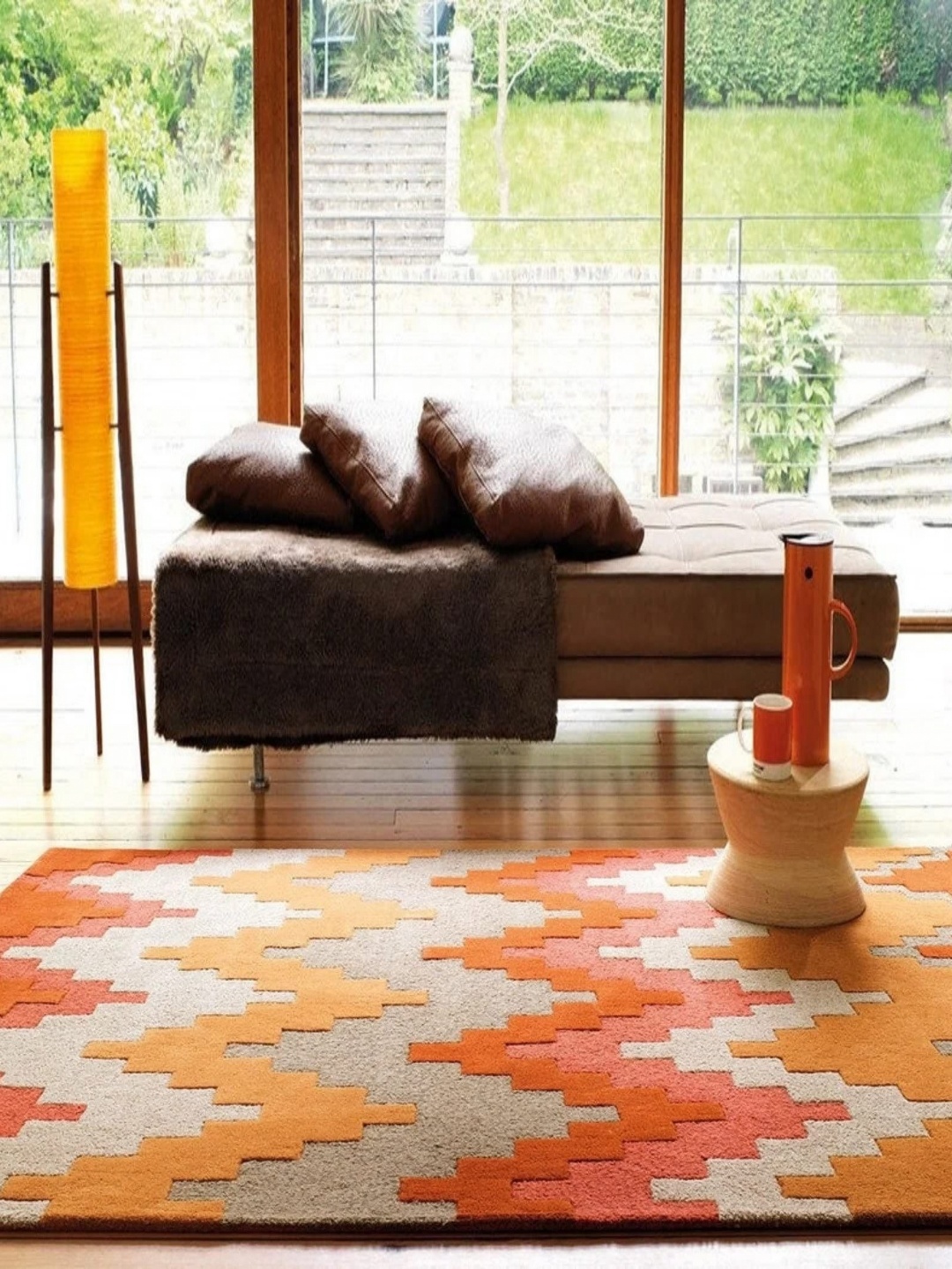 

Safiya Carpet Orange Geometric Hand-Tufted Woollen Carpets