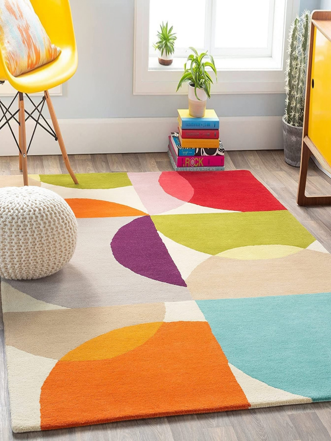 

Safiya Carpet Orange & Purple Geometric Woollen Carpet