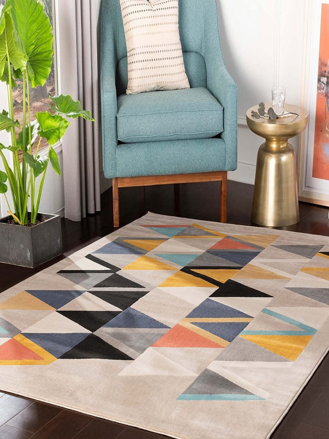 

Safiya Carpet Beige Geometric Hand-Tufted Woollen Carpets