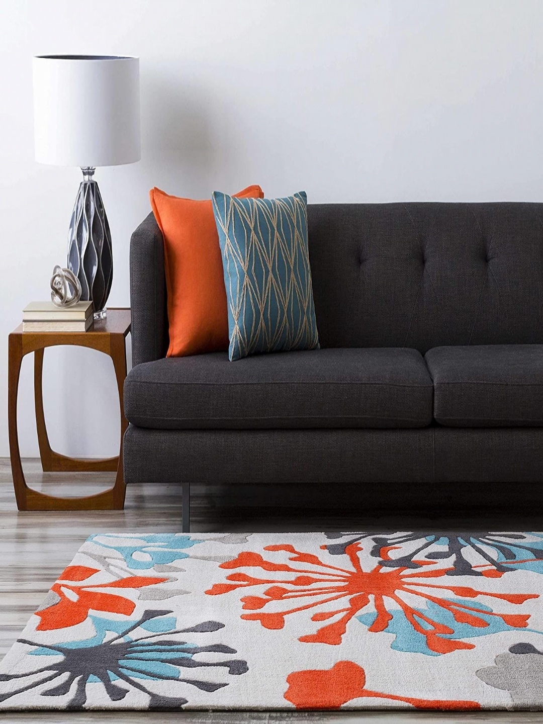 

Safiya Carpet Red & Blue Floral Hand-Tufted Woollen Carpet