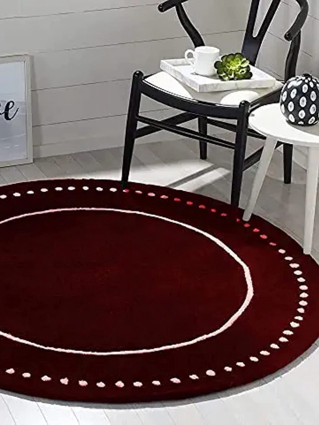 

Safiya Carpet Maroon Geometric Hand-Tufted Woollen Carpets