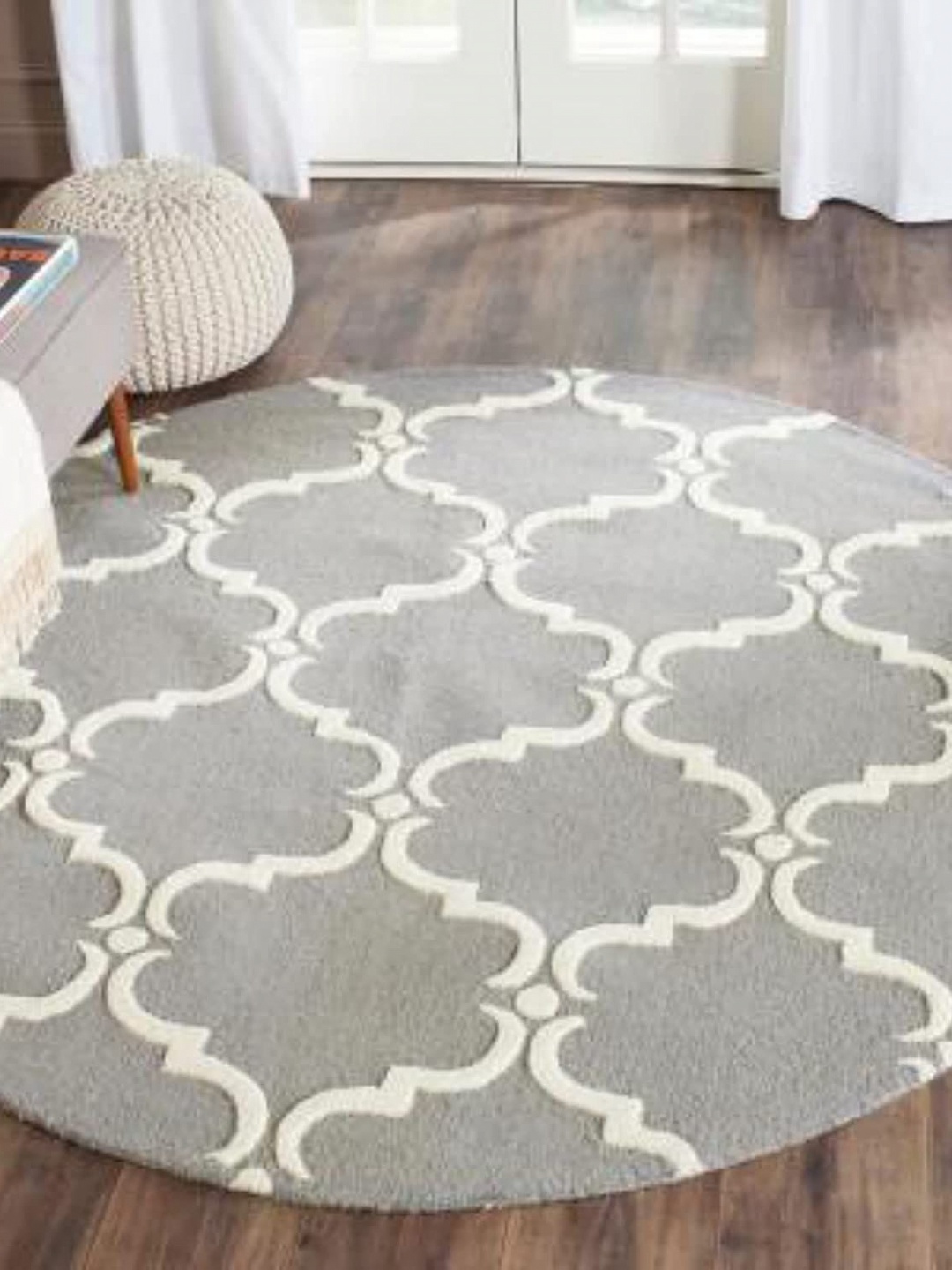 

Safiya Carpet Grey & White Geometric Woollen Carpets