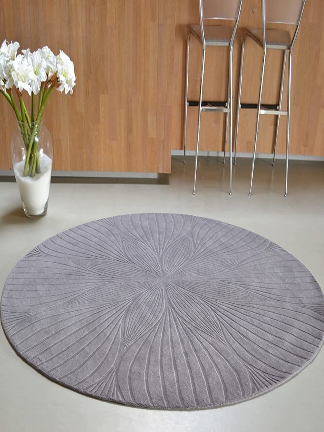

Safiya Carpet Grey Floral Woollen Carpets