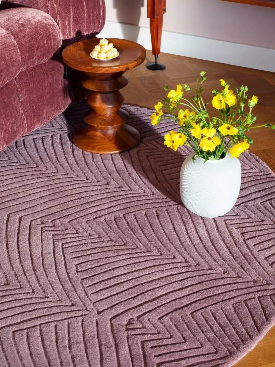 

Safiya Carpet Pink Geometric Hand-Tufted Woollen Carpets