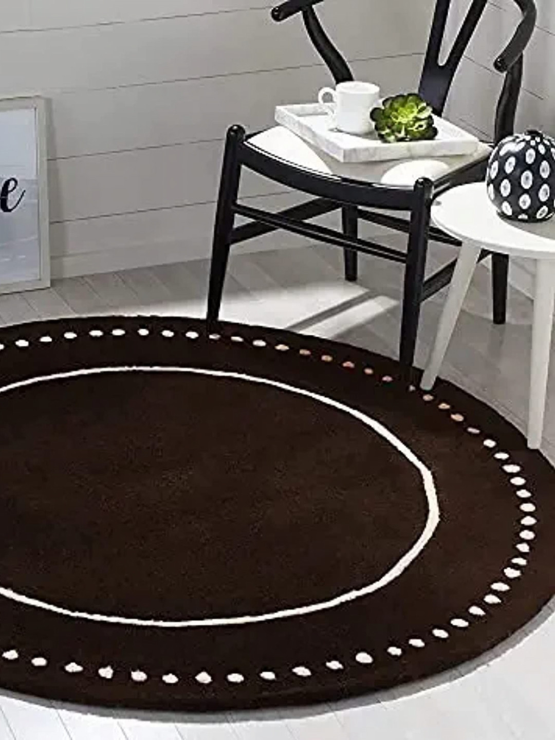 

Safiya Carpet Brown & Off White Geometric Woollen Carpets