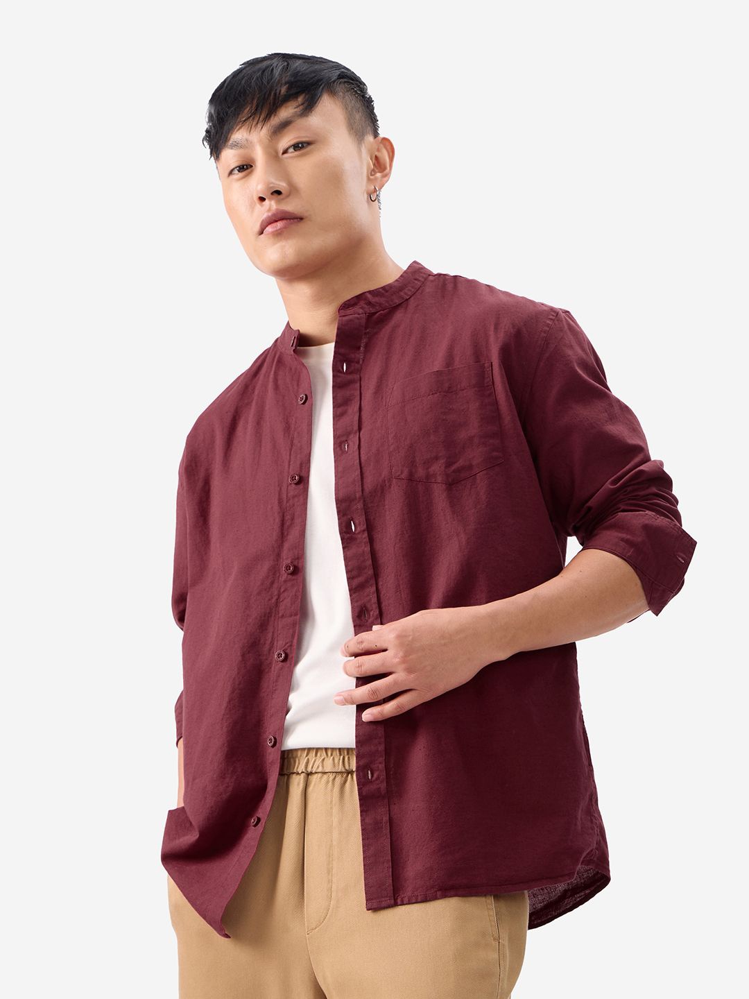 

The Souled Store Men Opaque Casual Shirt, Maroon