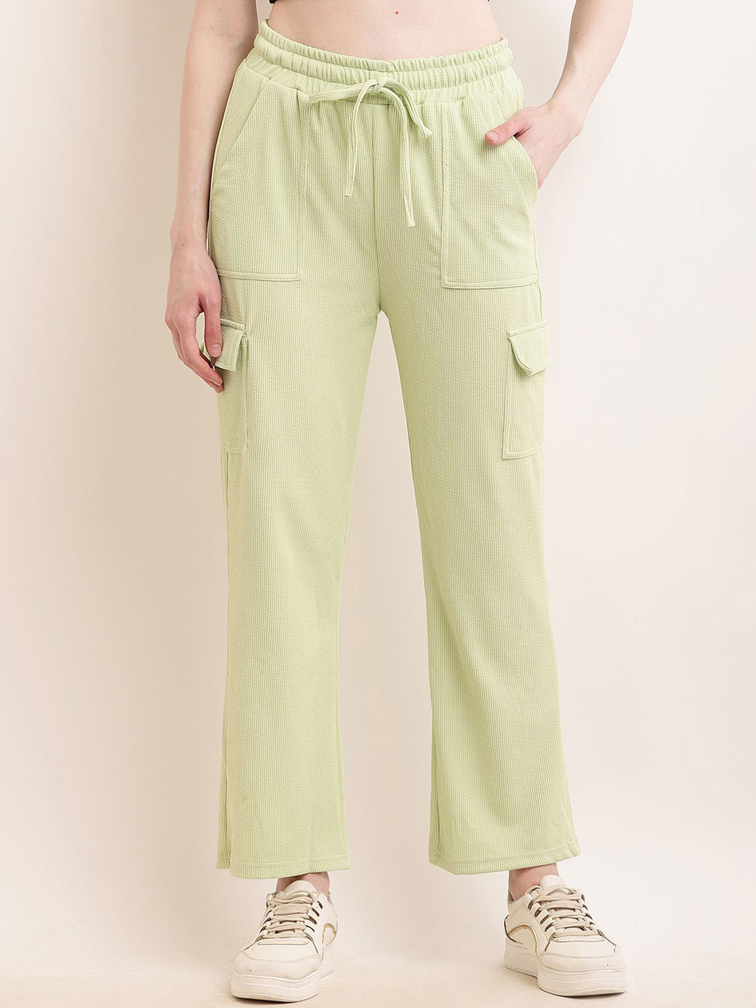 

BAESD Women Relaxed High-Rise Non Iron Corduroy Cargos Trousers, Olive