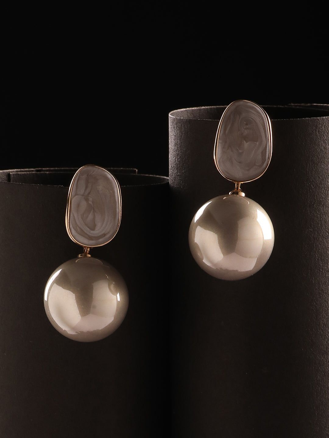 

Niska Contemporary Drop Earrings, Peach