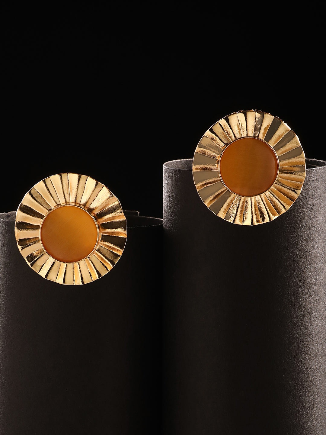 

Niska Contemporary Kundan Studded Earrings, Orange