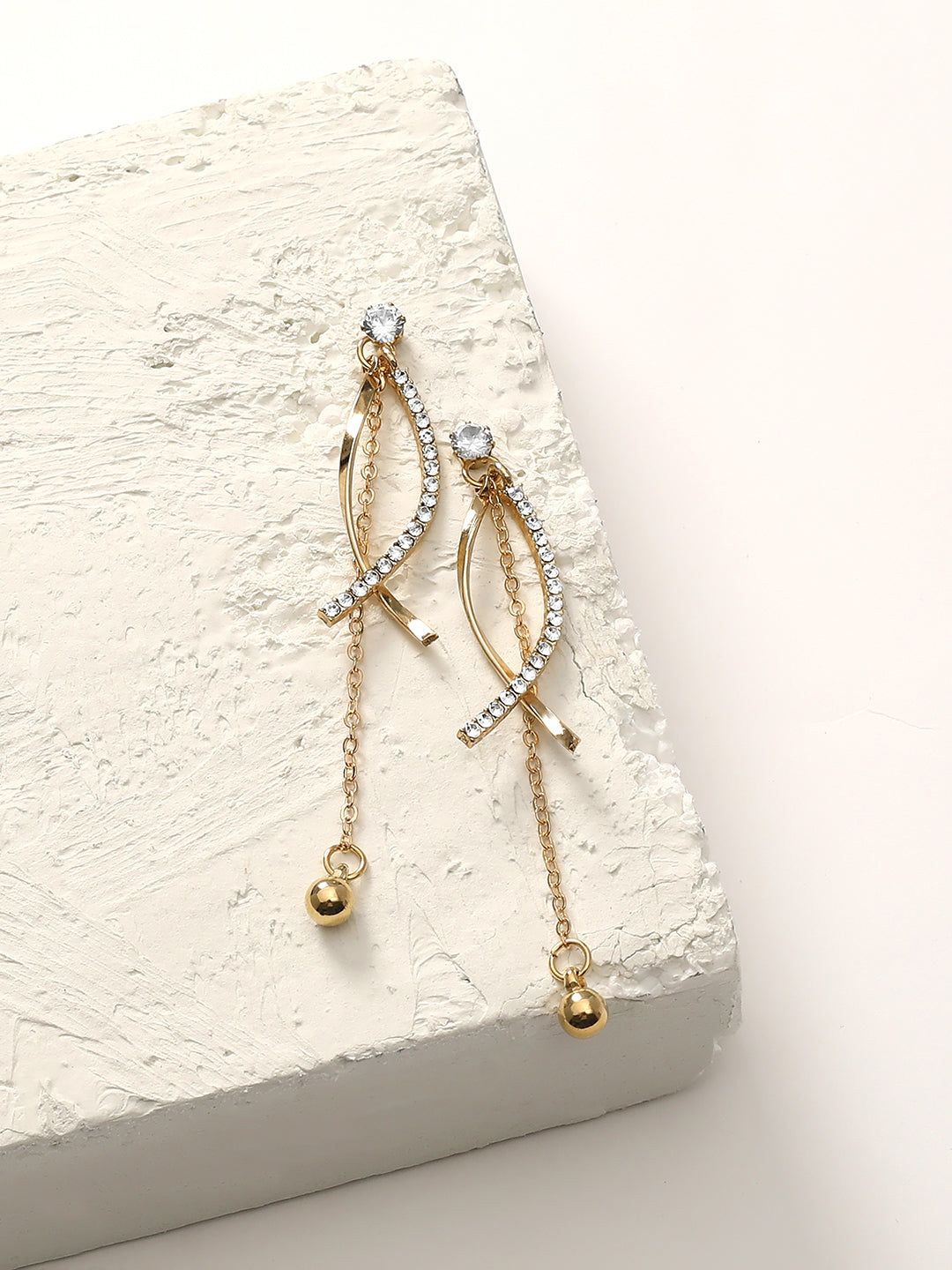 

Niska Contemporary Stone Drop Earrings, Gold