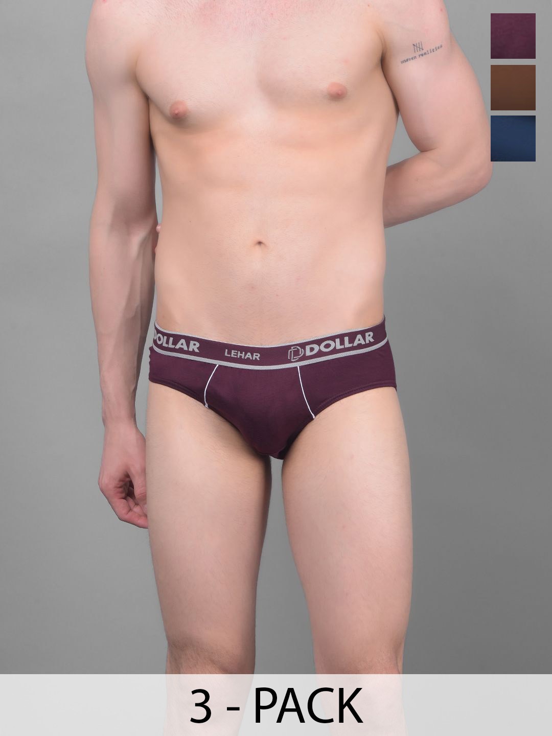 

Dollar Pack Of 3 Assorted Hipster Briefs MLHBR-02-AST4-PO3
