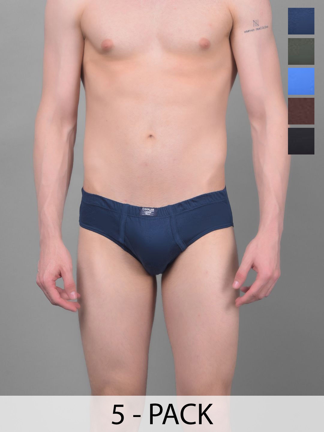 

Dollar Pack Of 5 Assorted Basic Briefs MLHBR-01-S-AST4-PO5