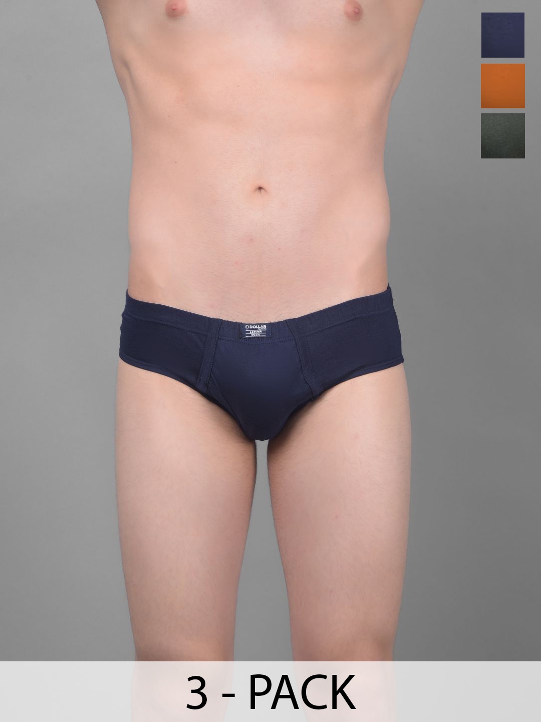 

Dollar Pack Of 3 Assorted Cotton Basic Briefs