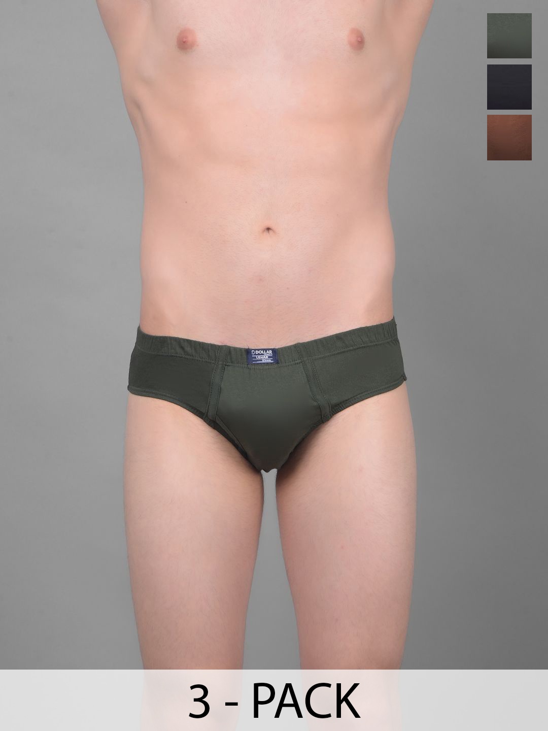 

Dollar Pack Of 3 Assorted Cotton Mid Rise Briefs
