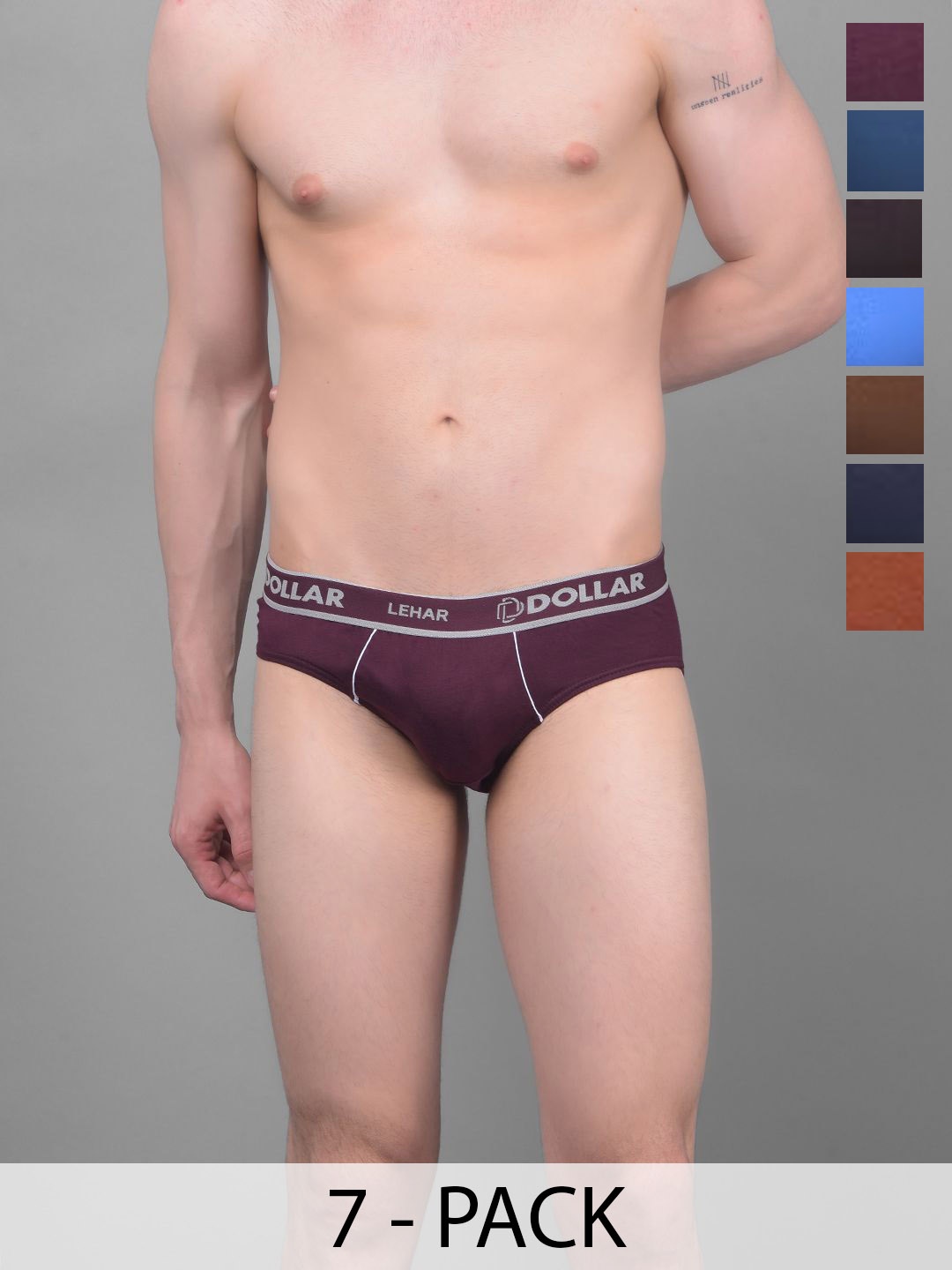 

Dollar Pack Of 7 Low Rise Cotton Assorted Basic Briefs MLHBR-02-AST1-PO7