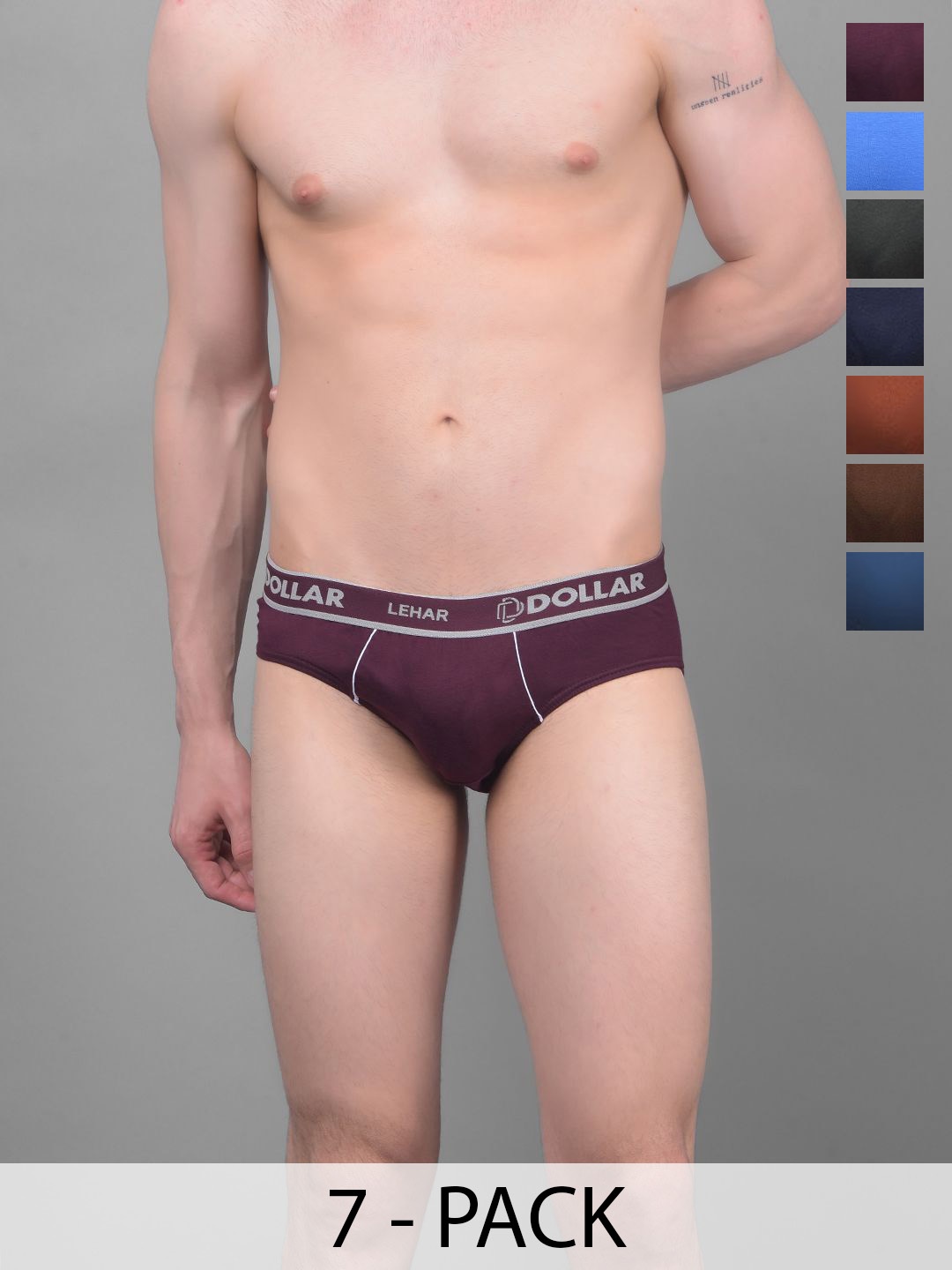 

Dollar Men Pack Of 7 Assorted Hipster Briefs MLHBR-02-AST2-PO7