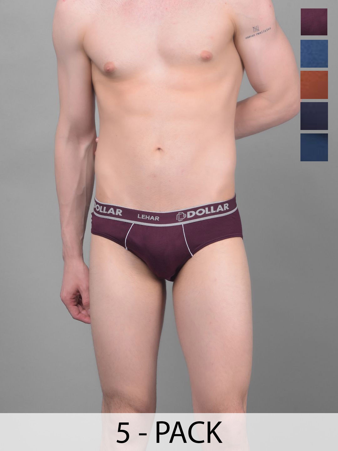 

Dollar Pack Of 5 Assorted Basic Briefs MLHBR-02-AST4-PO5