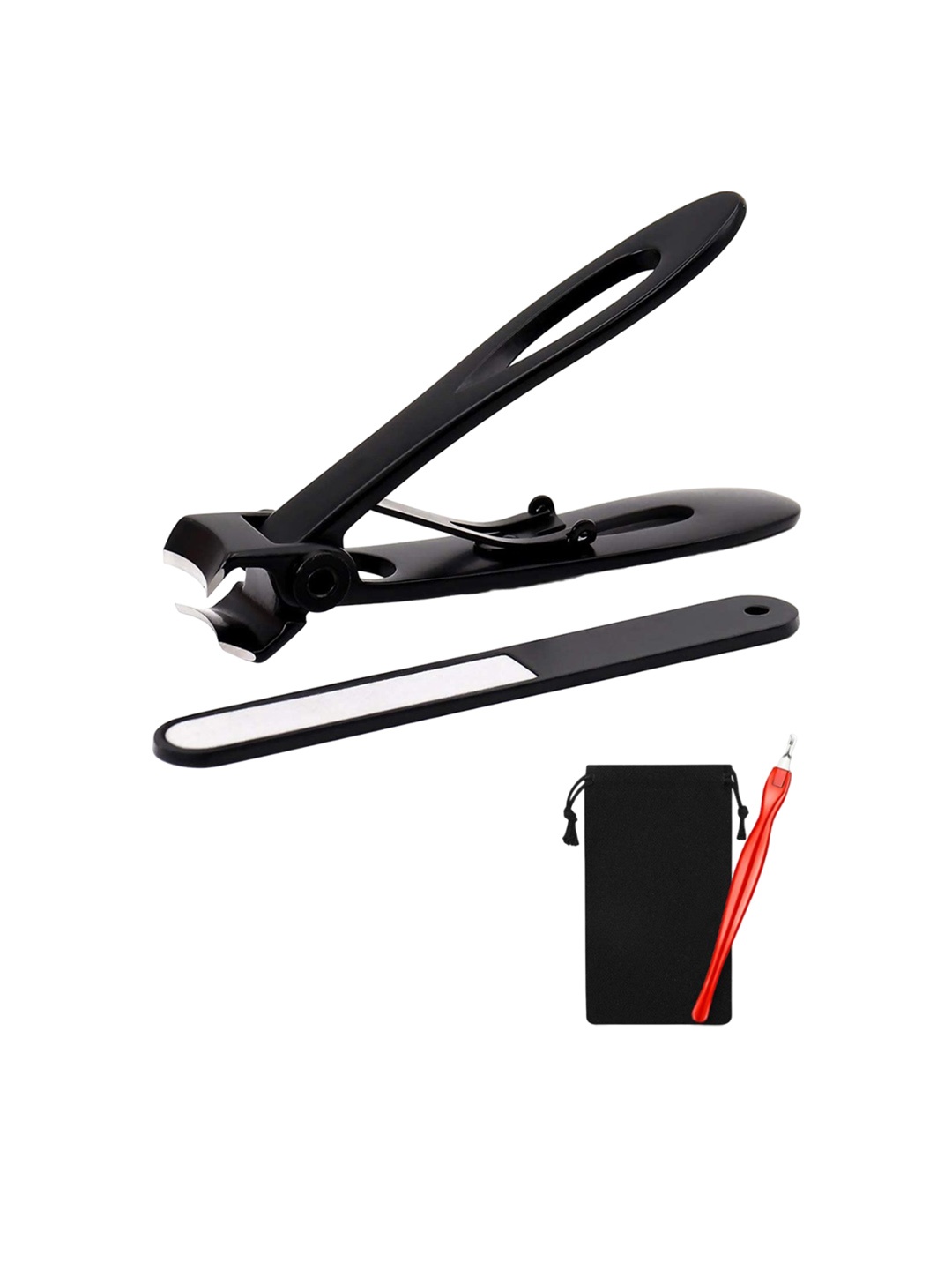 

YOUSTYLO 3 PCs Nail Clippers With File & Tweezer, Black