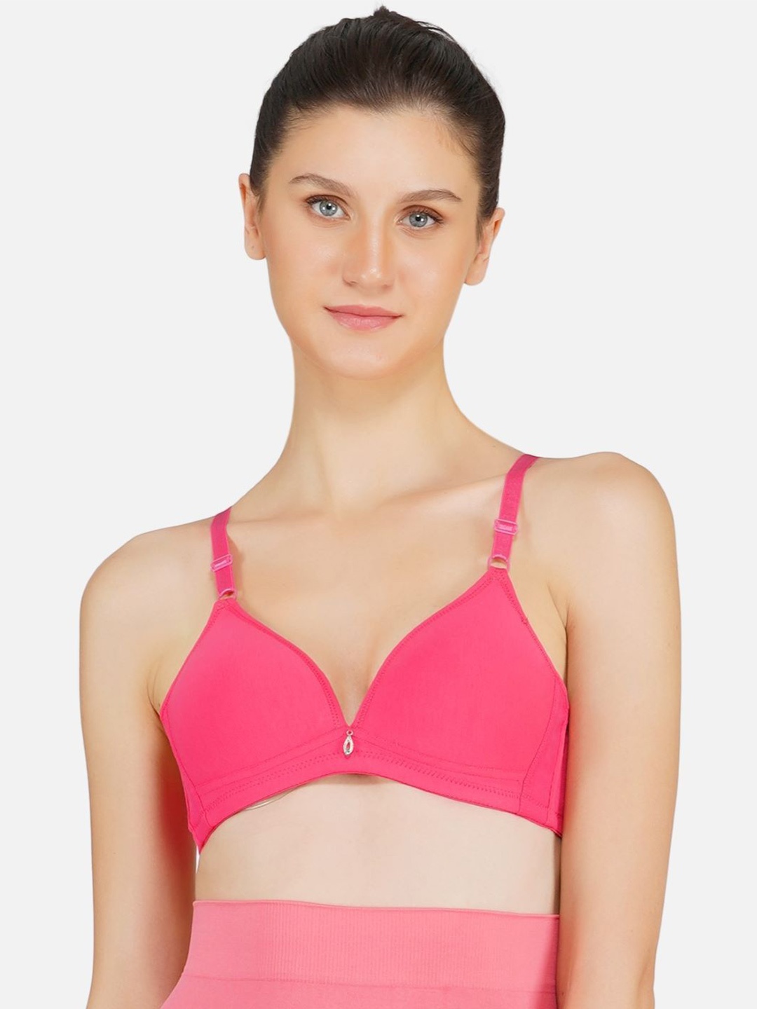 

Poftik Full Coverage Lightly Padded Cotton T-shirt Bra 1PC_30B_GAJRI_COTTON_PAD_BRA___B1, Pink