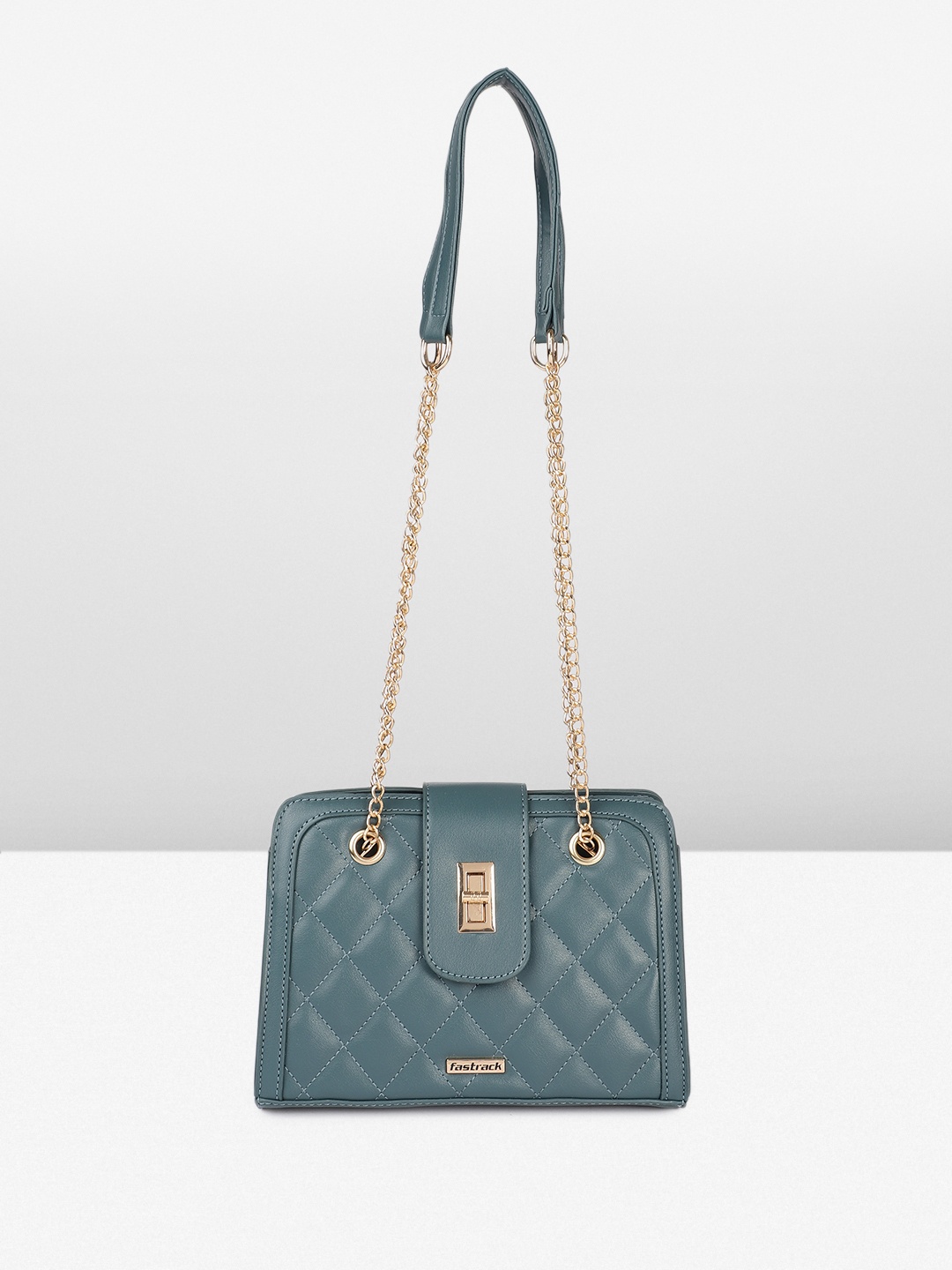 

Fastrack Quilted Structured Shoulder Bag, Teal