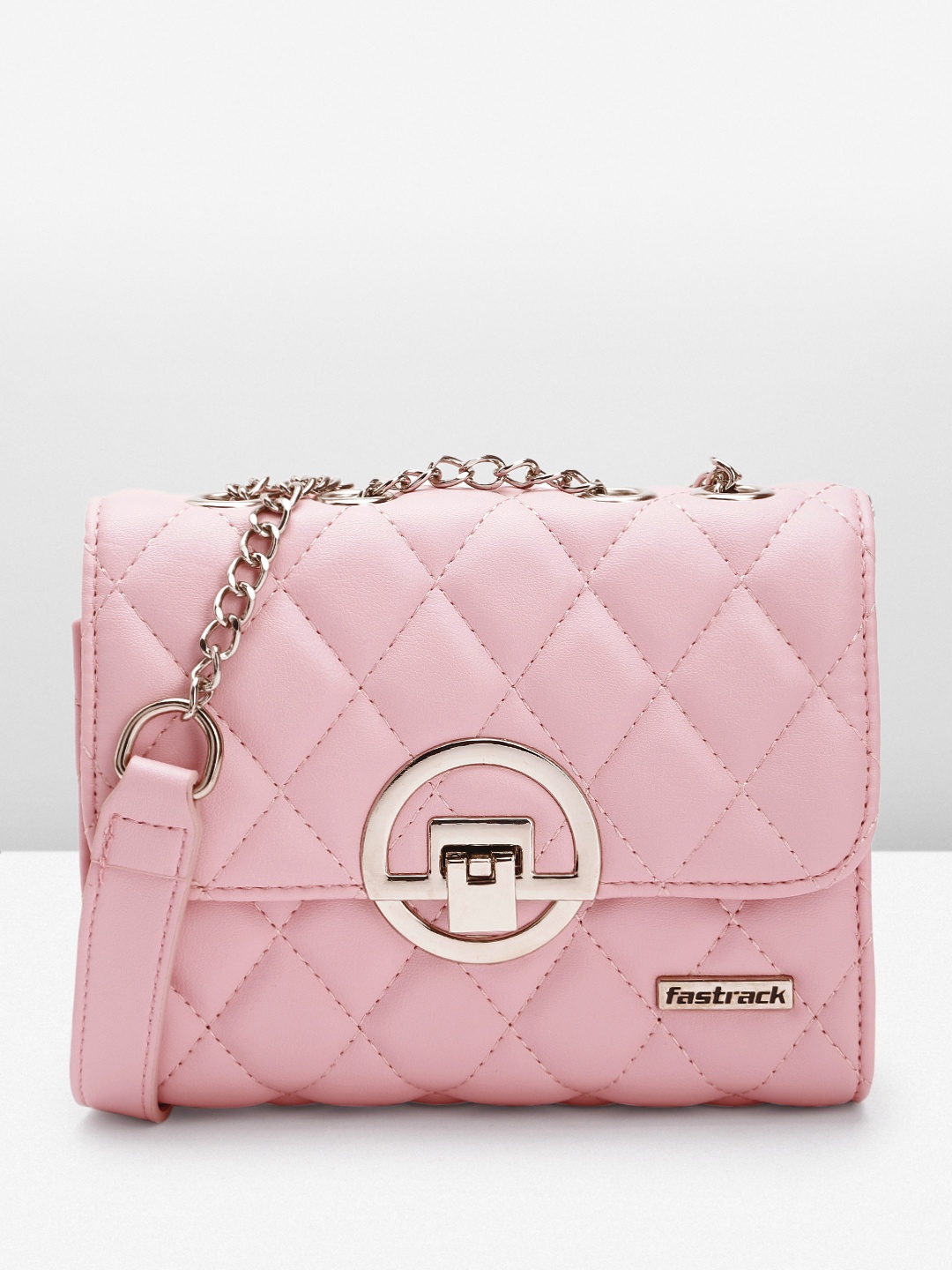 

Fastrack Quilted Structured Sling Bag, Pink