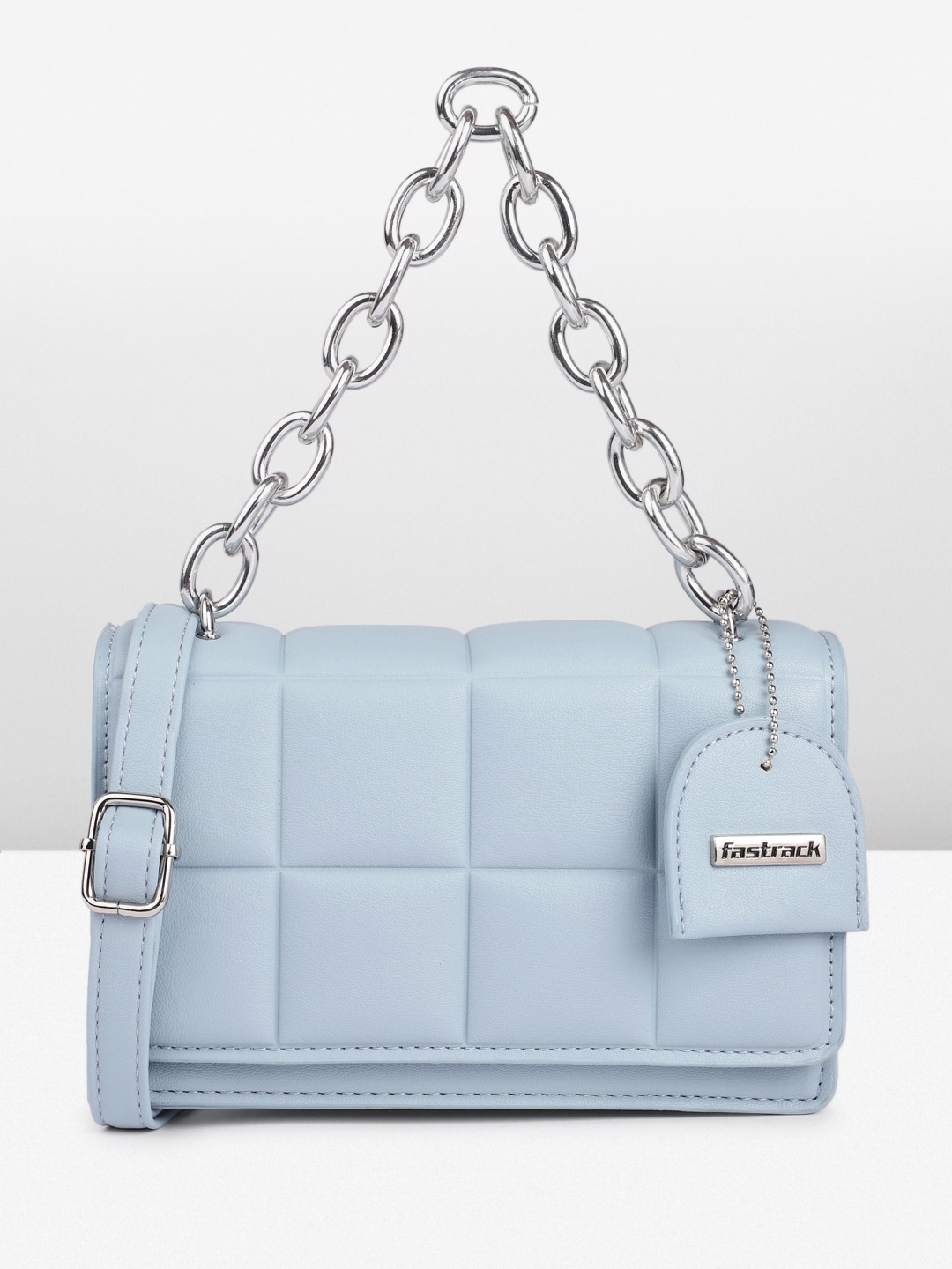 

Fastrack Structured Satchel with Quilted Detail, Blue