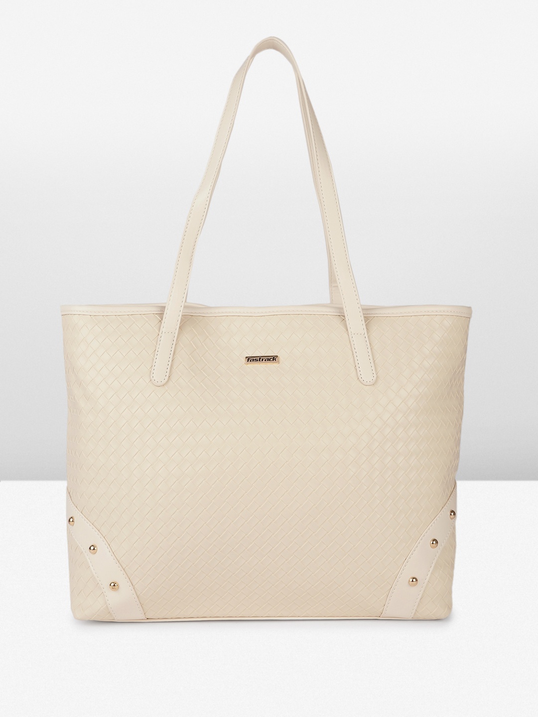 

Fastrack Textured Oversized Structured Shoulder Bag, Beige