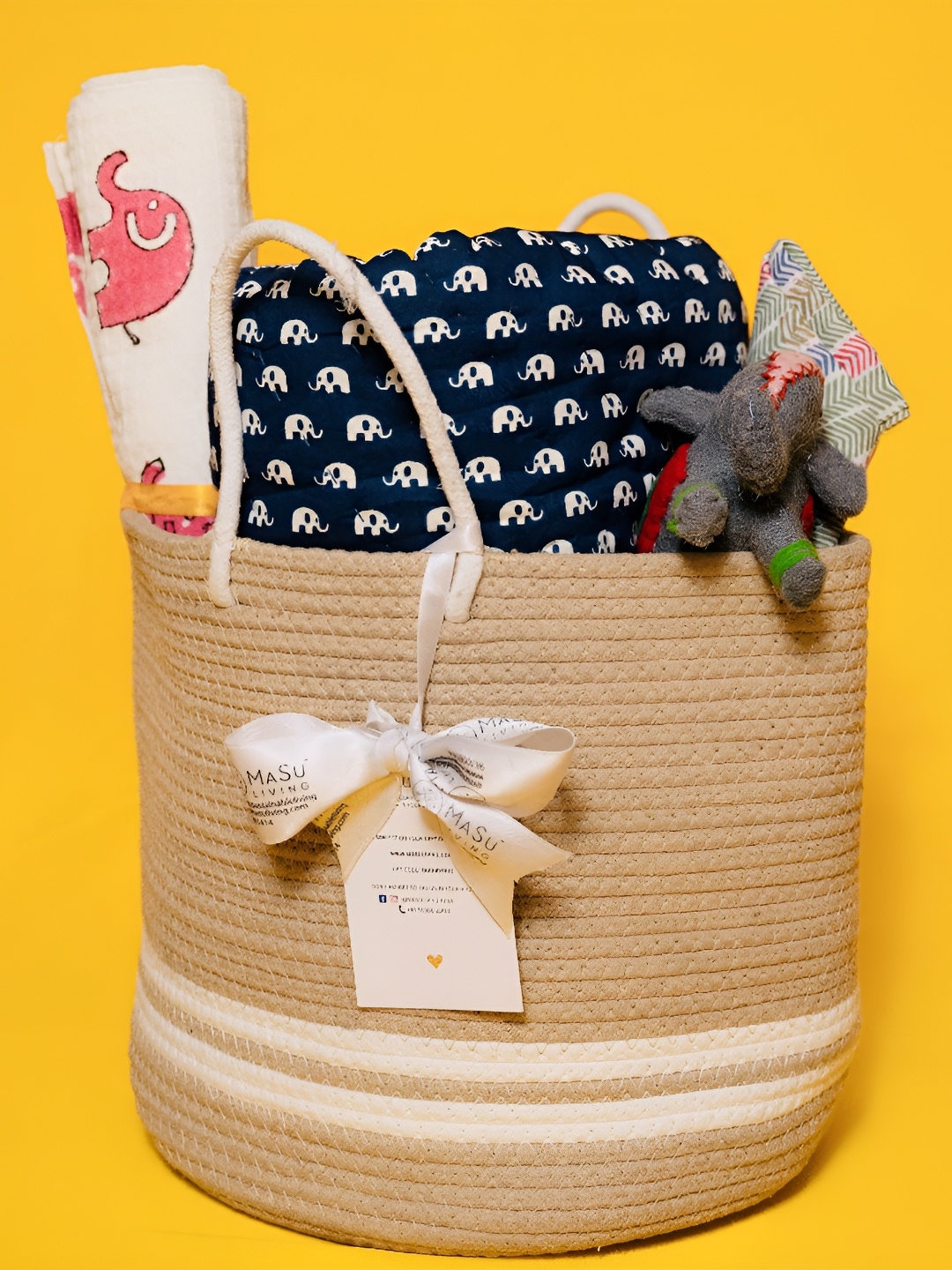 

MASU LIVING Black & Blue Printed Cotton Baby Hamper Home Gift Sets