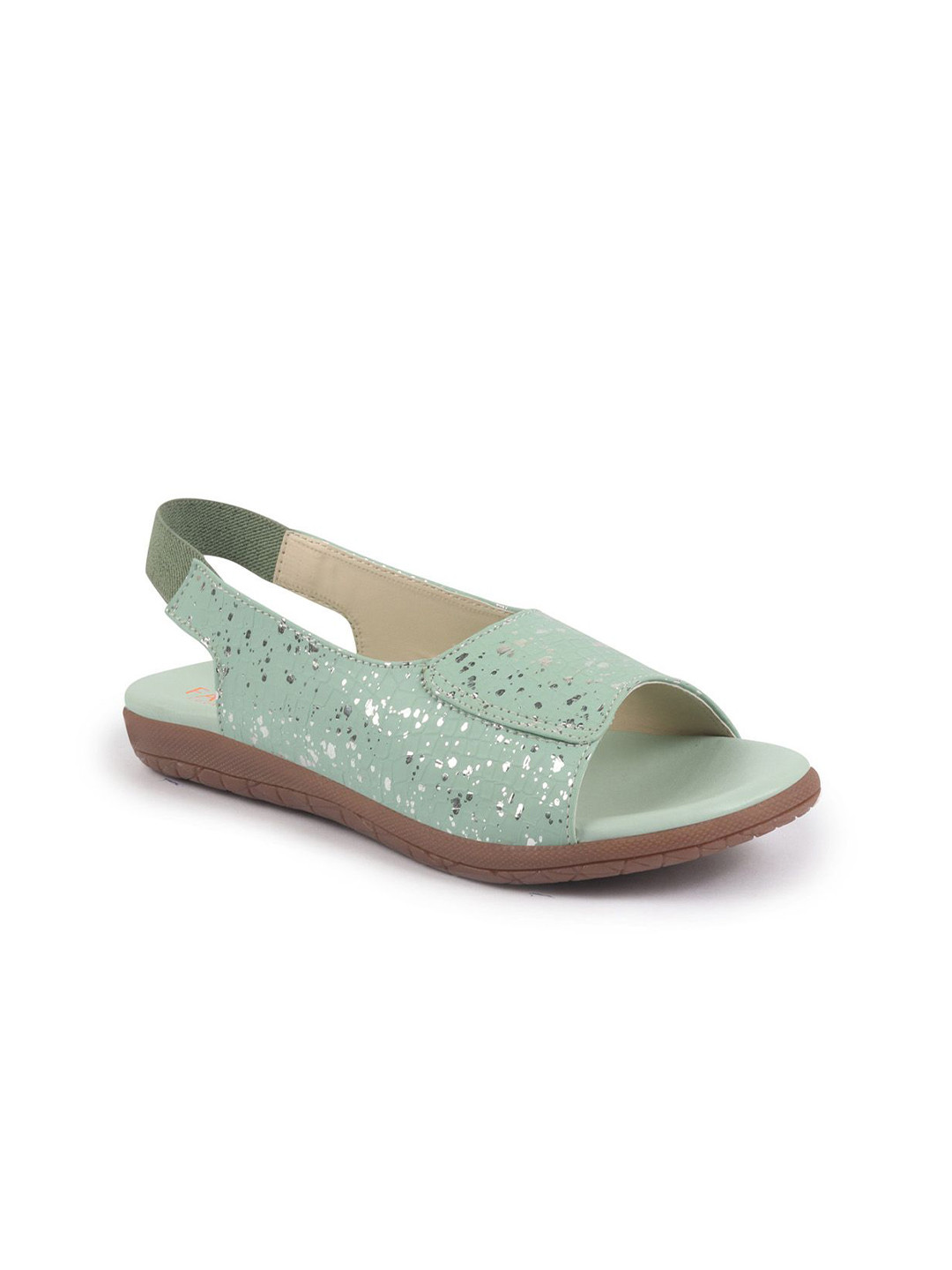 

FAUSTO Women Textured Open Toe Flat, Green