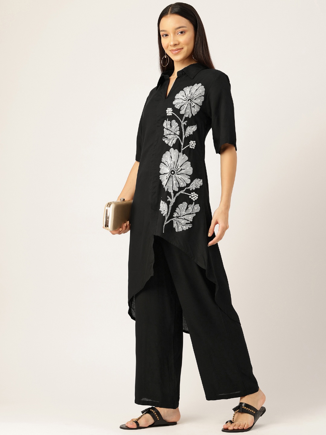 

MISRI Embroidered Ethnic Co-Ords, Black