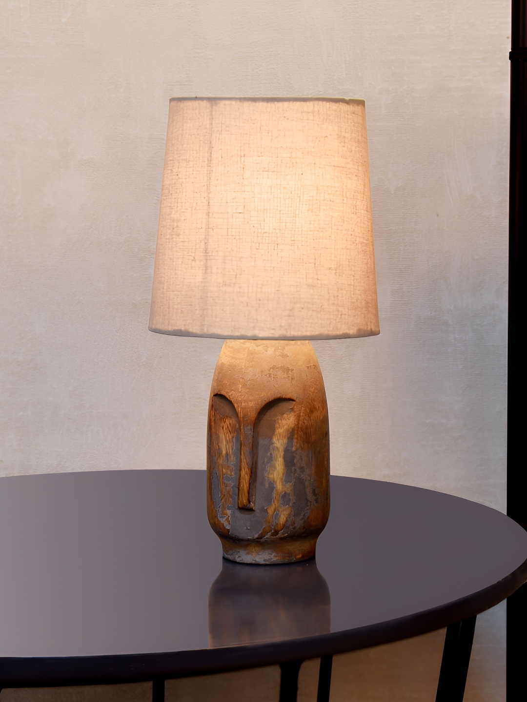 

Homesake Grey Wooded Contemporary Cylinder Table Lamp