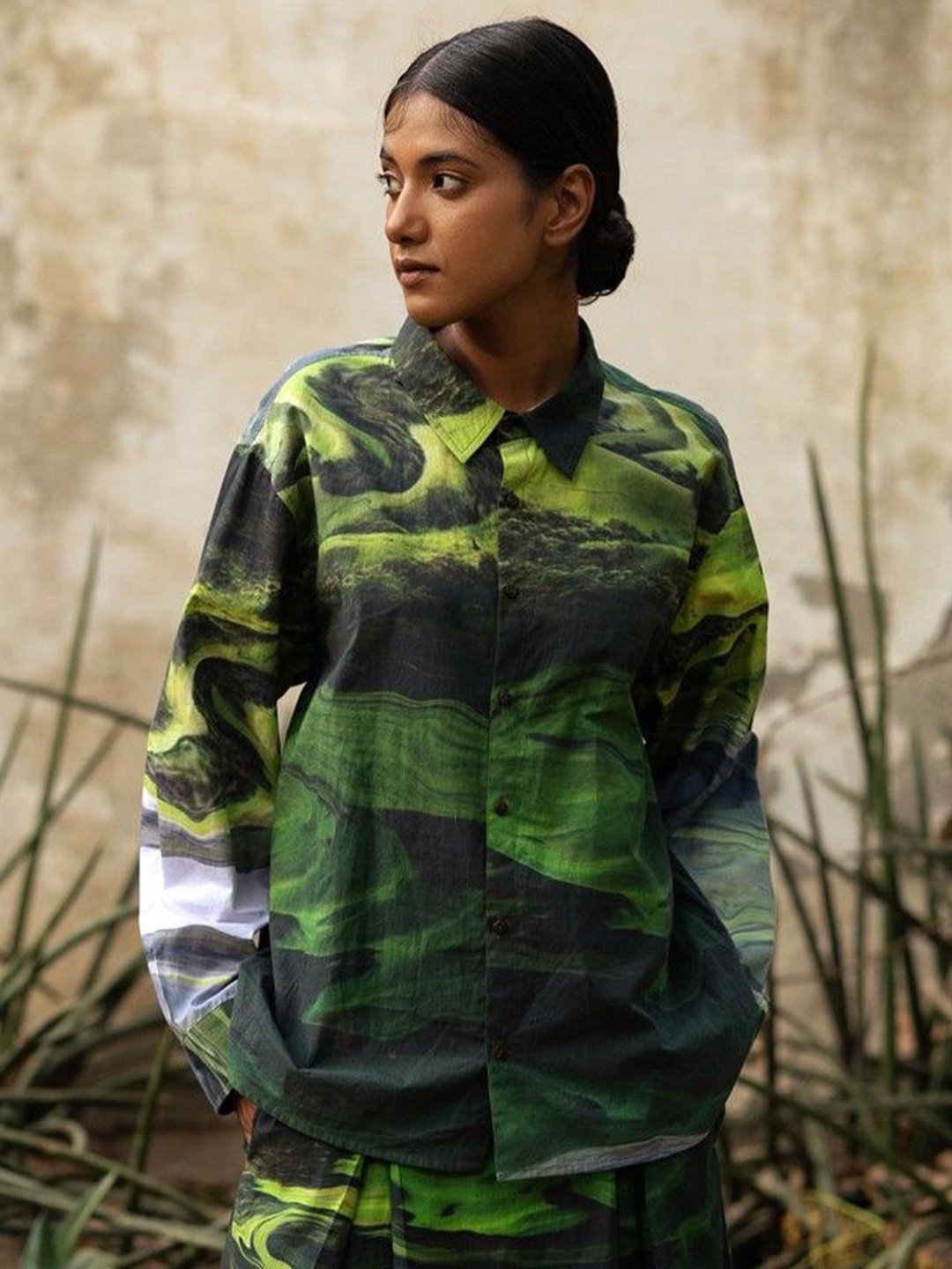 

Doodlage Women Printed Casual Shirt, Green