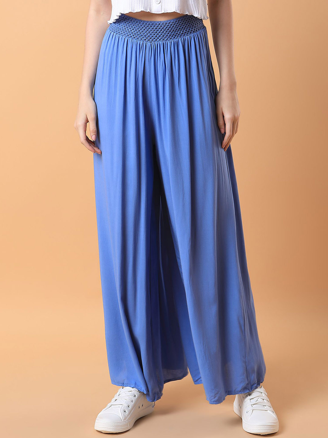 

SHOWOFF Women Comfort Loose Fit Pleated Trousers, Blue