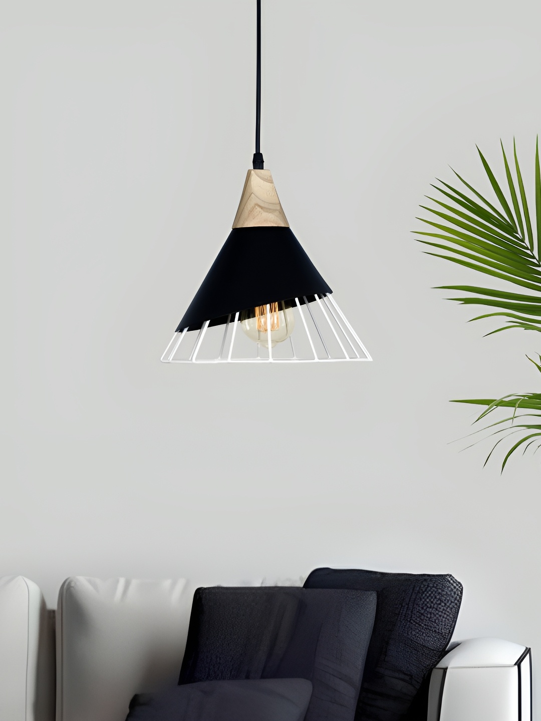 

Homesake Black & White Triangle Metal Contemporary Ceiling Lamp