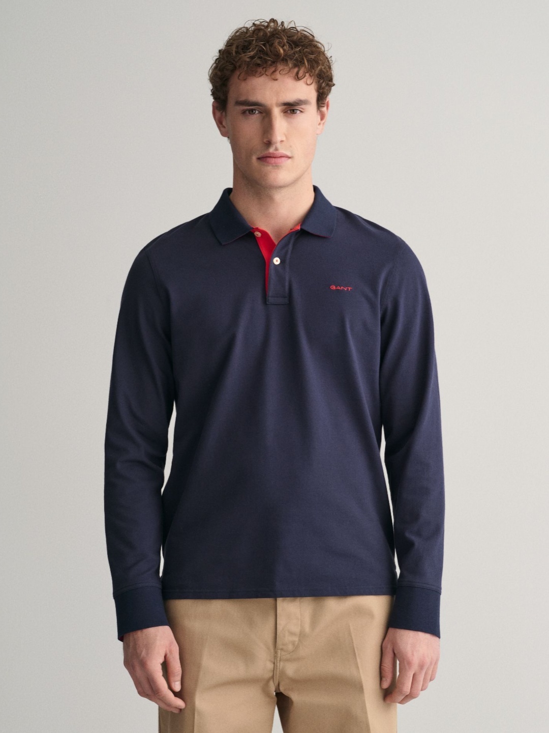 

GANT Men Polo Collar Solid T-shirt, Blue