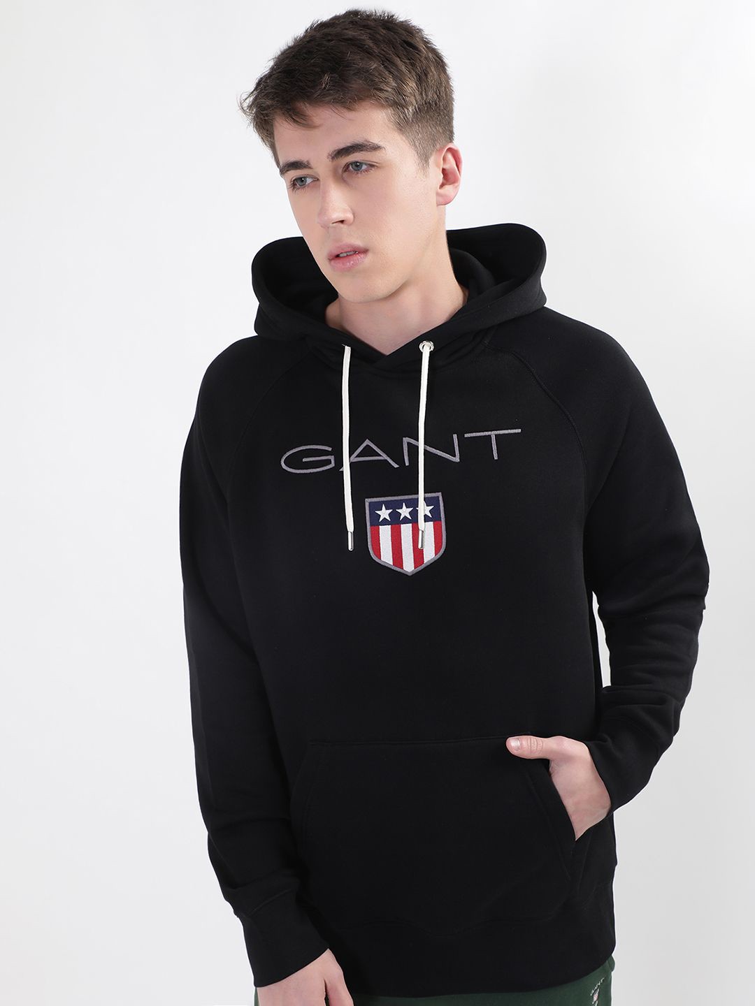 

GANT Men Printed Hooded Pullover Hood Sweatshirt, Black