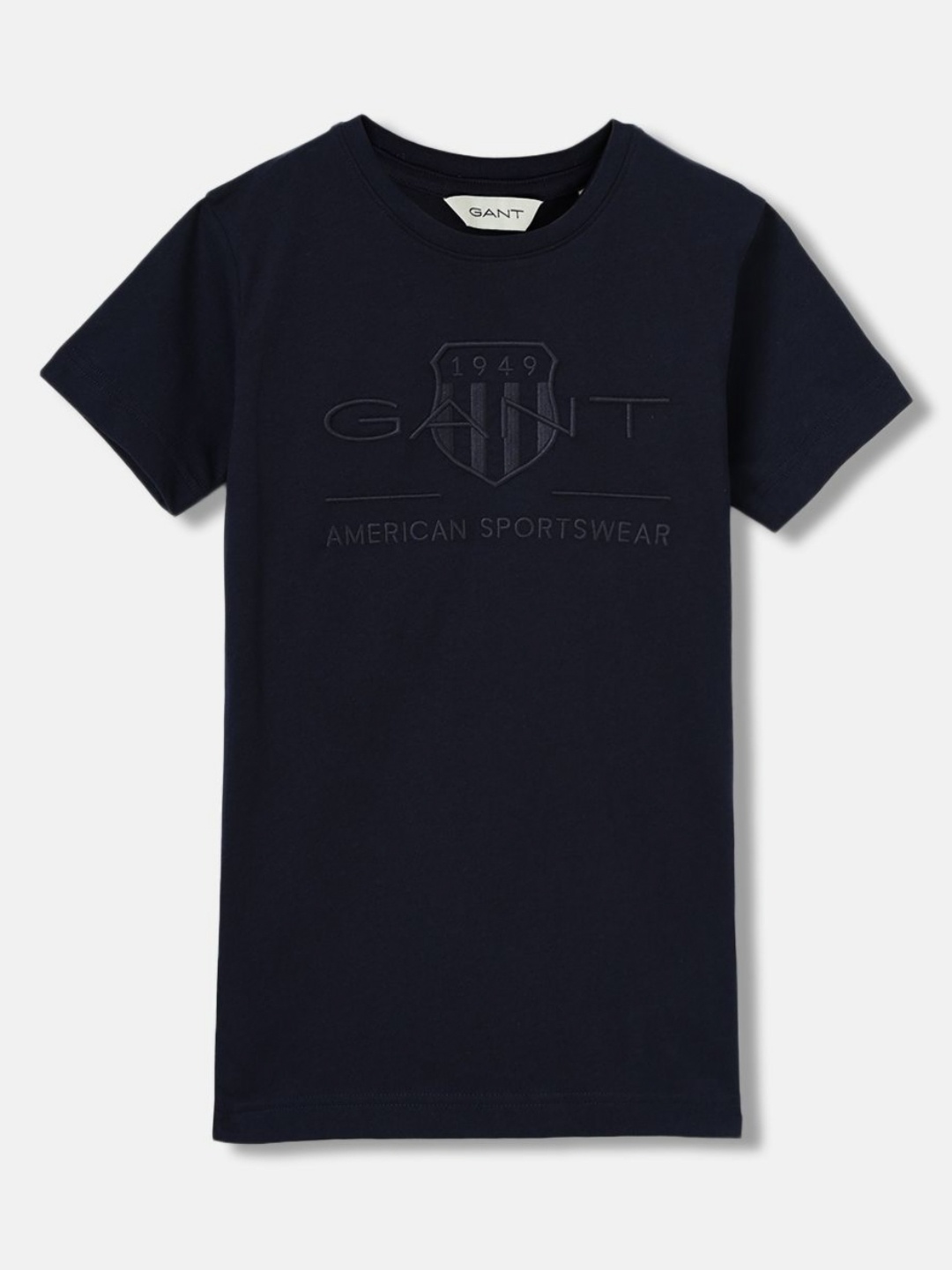 

GANT Boys Embroidered Solid Pure Cotton T-shirt, Navy blue