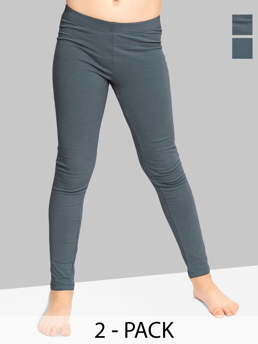 

Naughty Ninos Girls Pack of 2 Ankle-Length Leggings, Grey