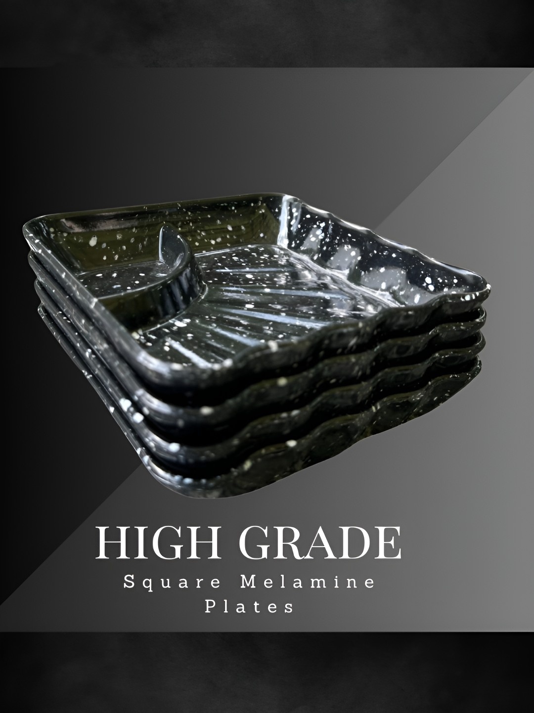 

Gallery99 Black 6 Pieces Textured Melamine Plates