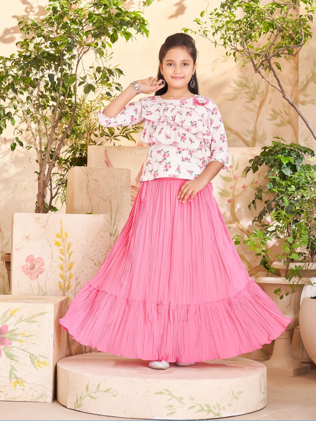

Aarika Floral Printed Ready To Wear Lehenga Choli, Pink