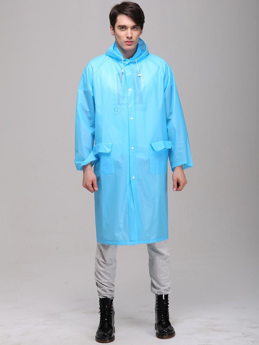 

Alexvyan Reusable Hooded Rain Jacket, Blue