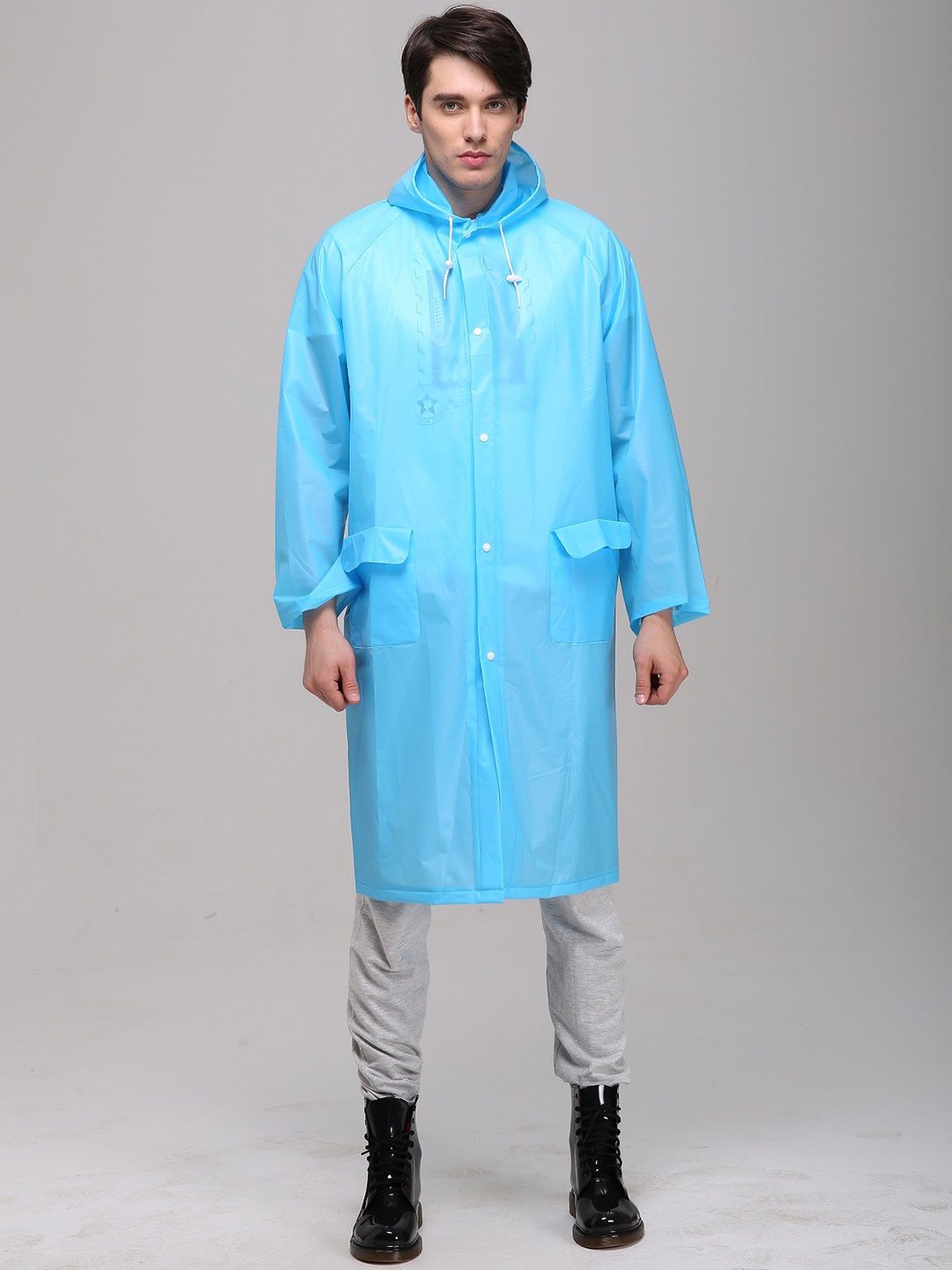 

Alexvyan Reusable Hooded Rain Jacket, Blue