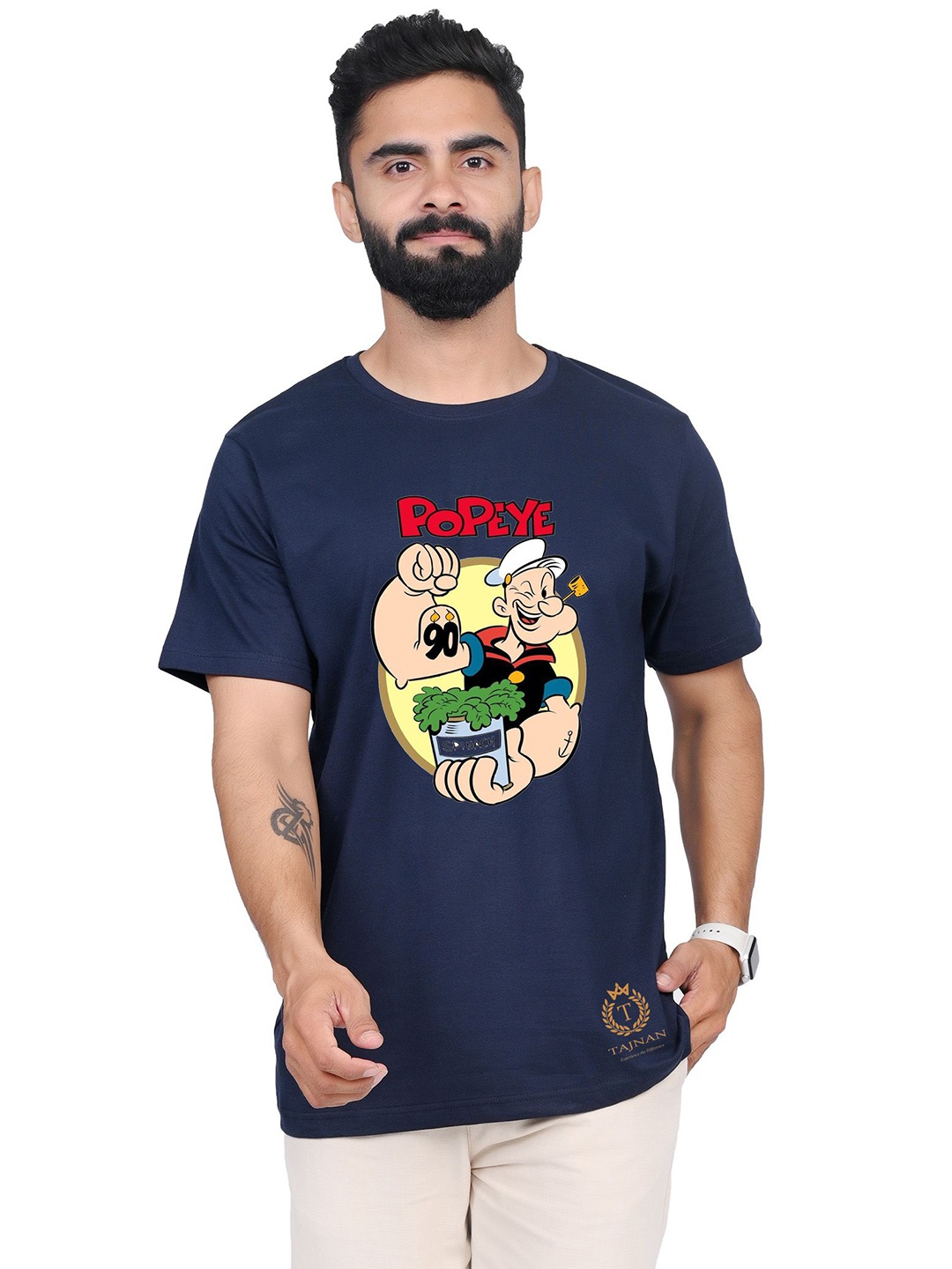 

TAJNAN Men Printed T-shirt, Blue