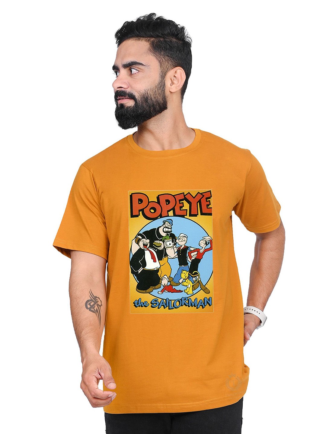 

TAJNAN Men Printed T-shirt, Orange